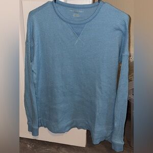American Eagle Outfitters Blue Waffle Knit Sweatshirt